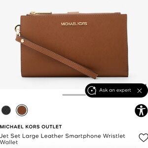 Michael Kors Luggage Leather Double Zip Wristlet